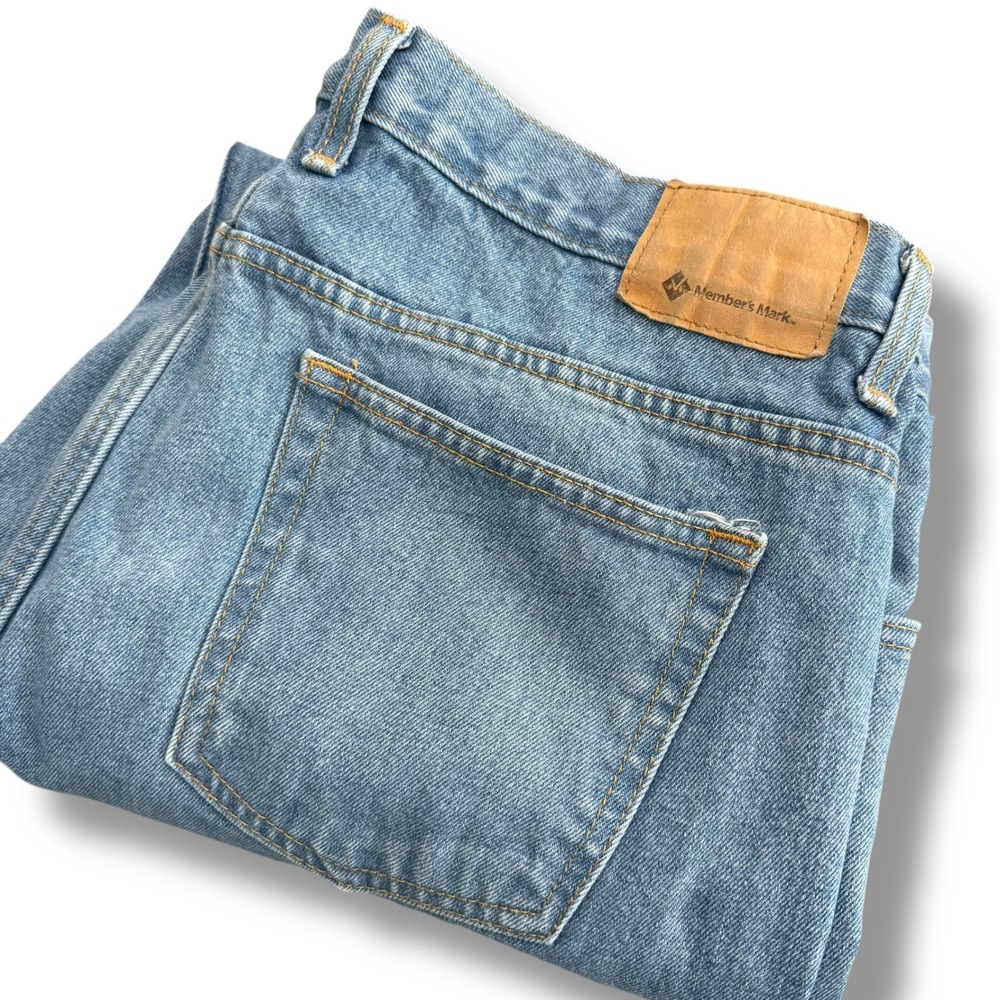 Member's Mark 38x29 Mens Light Wash Relaxed Fit Denim Jeans 100% cotton